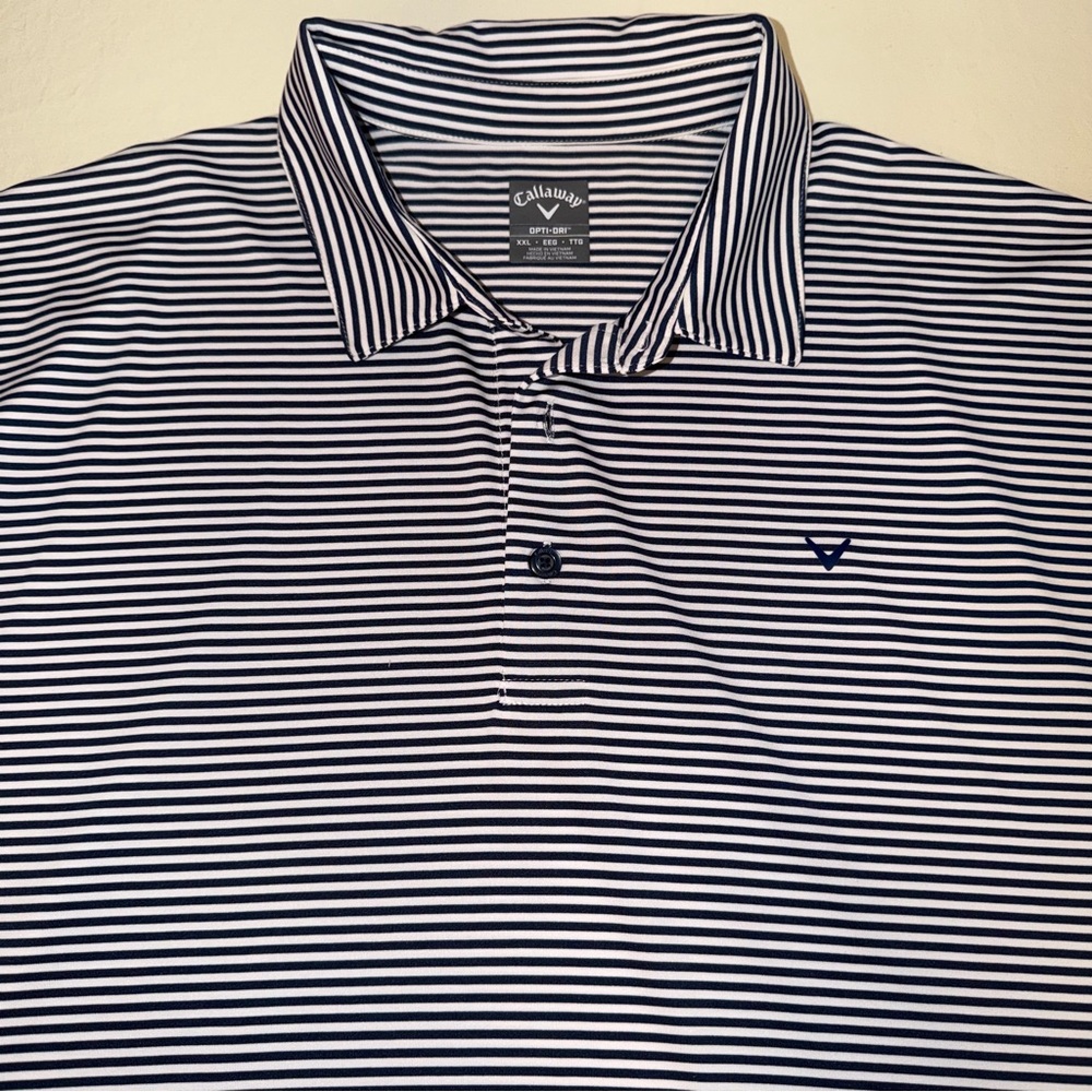 Callaway Men's Striped Polo Shirt - Black and White